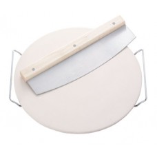 Dr Oetker Round Pizza Stone with Steel Cutter