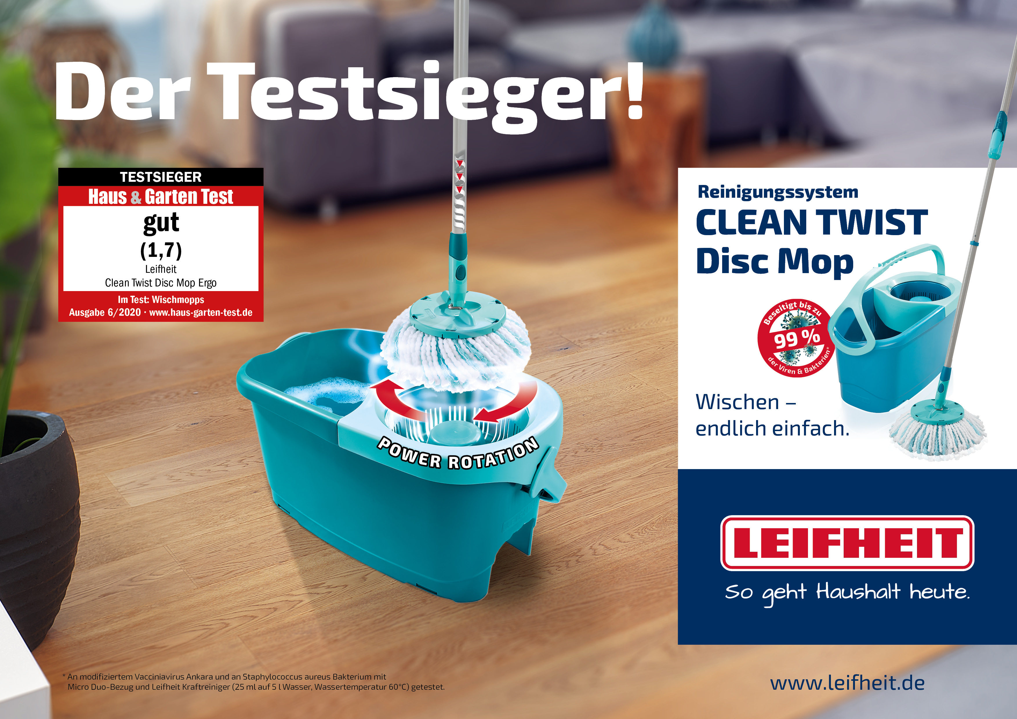 Kit Clean twist Disc Mop LEIFHEIT