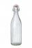 Facetted  Glass Bottle with Stainless Steel Shackled Ceramic Closure .1 Litre.